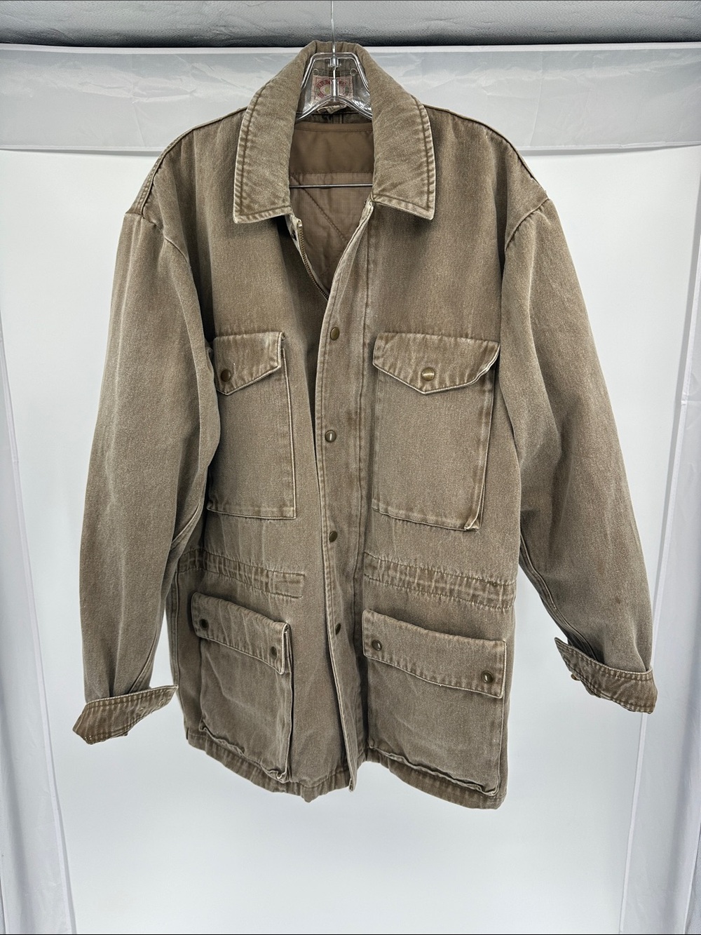 Banana Republic Olive Taupe Field Jacket with Multi-Pocket Front